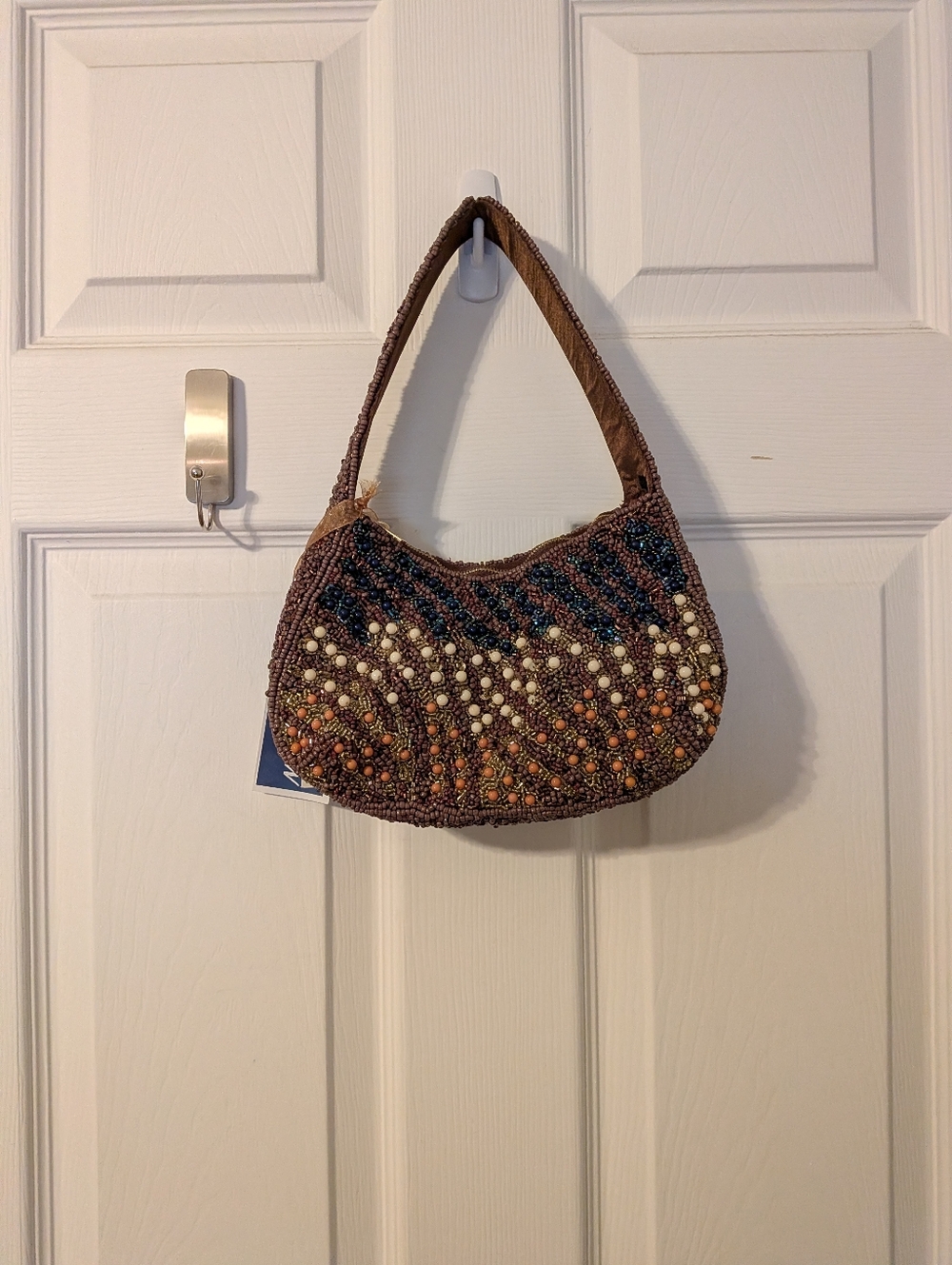 Viral NWT Beaded Brown Multicolor Shoulder Bag